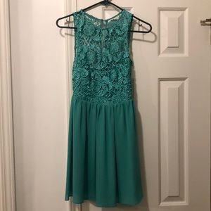 Gorgeous teal lace detail dress